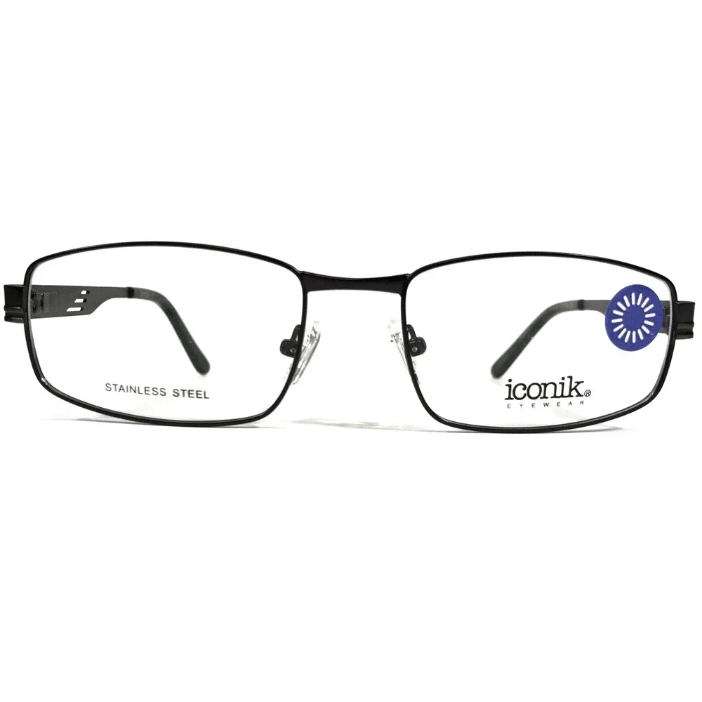 Iconik Eyeglasses Frames Michael C01 Brown Rectangular Full Wire Rim 53-18-140